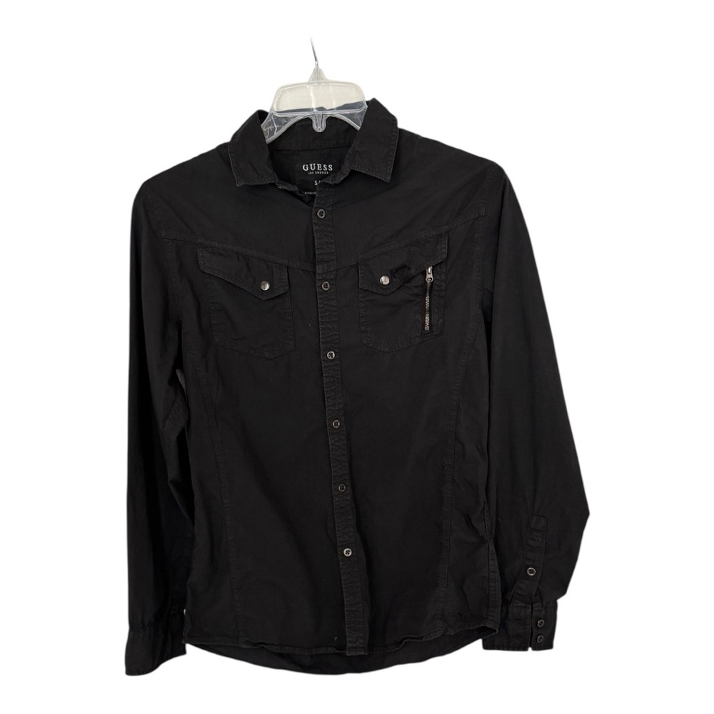 GUESS Women’s Black Utility Shirt | Size S/P | Military Style Button-Up